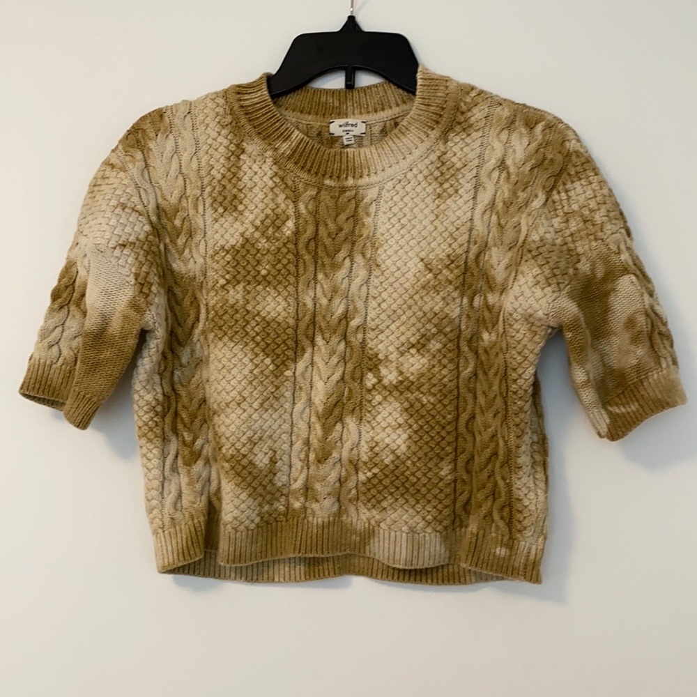 Aritzia Wilfred tie dye cable knit sweater
